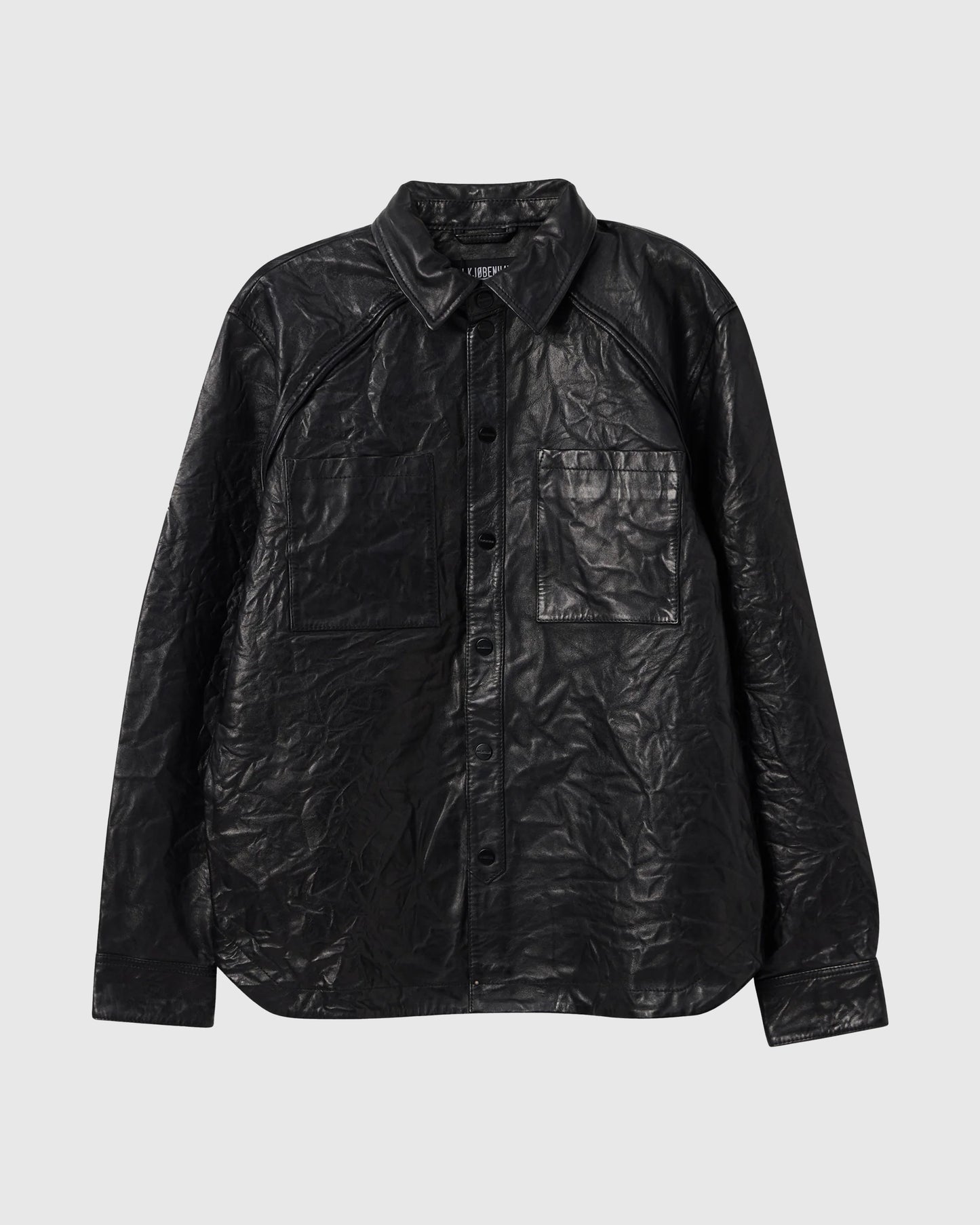 Crunch Leather Overshirt Black W'