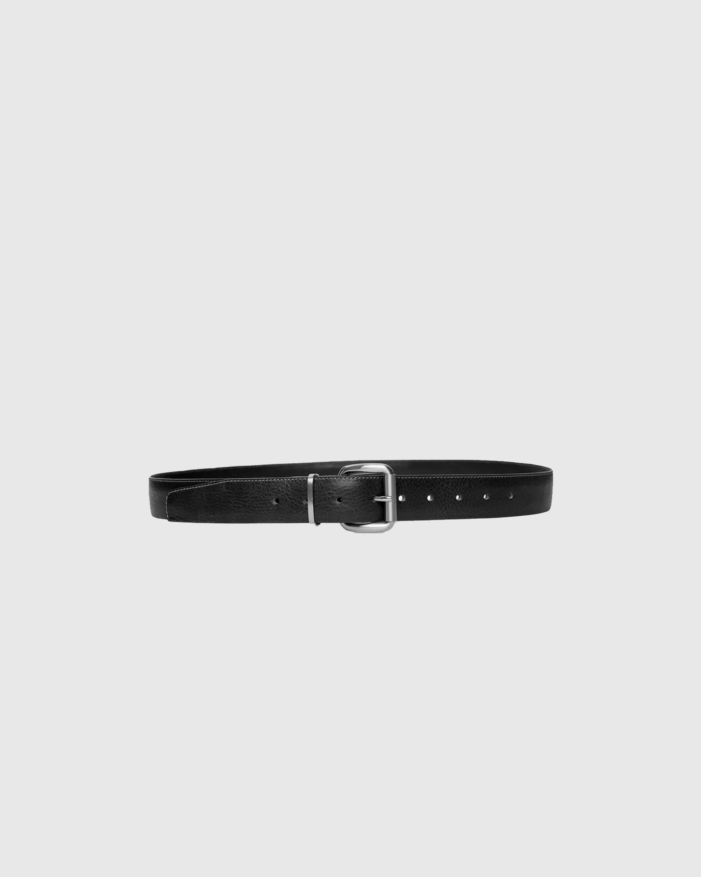 Folded Leather Belt Black
