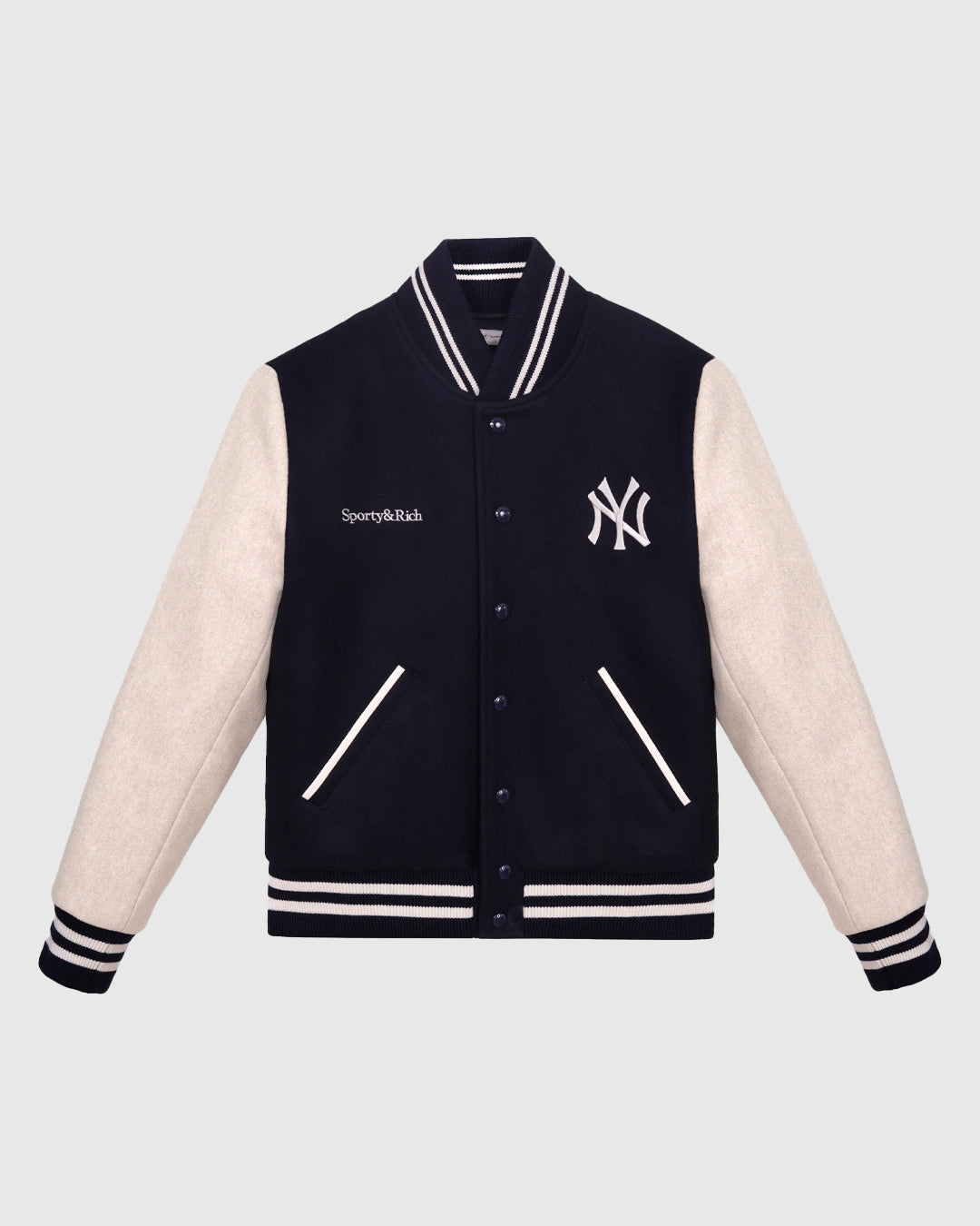 Homerun Wool Varsity Jacket Dark Navy/Cream