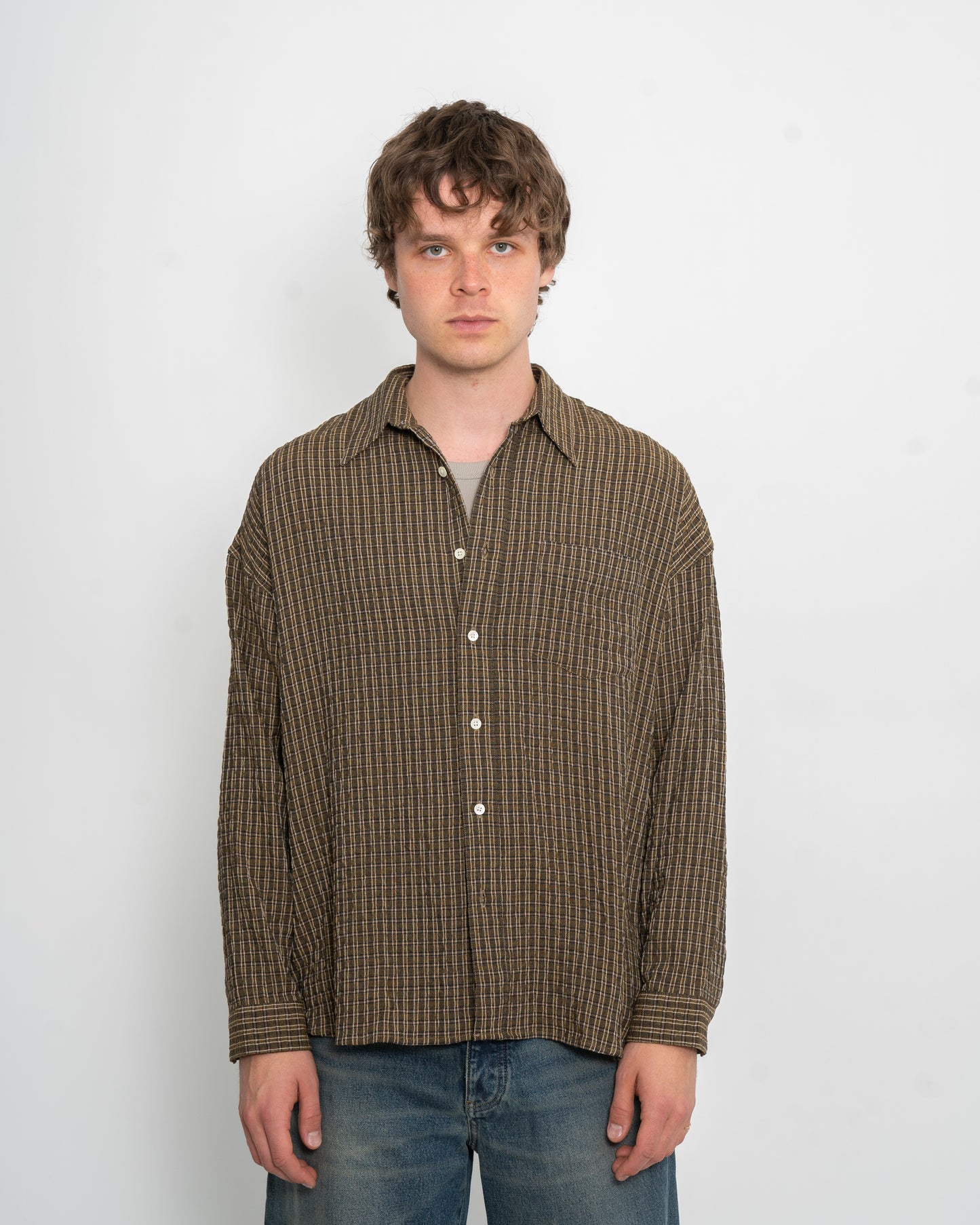 Stable Shirt Check Khaki
