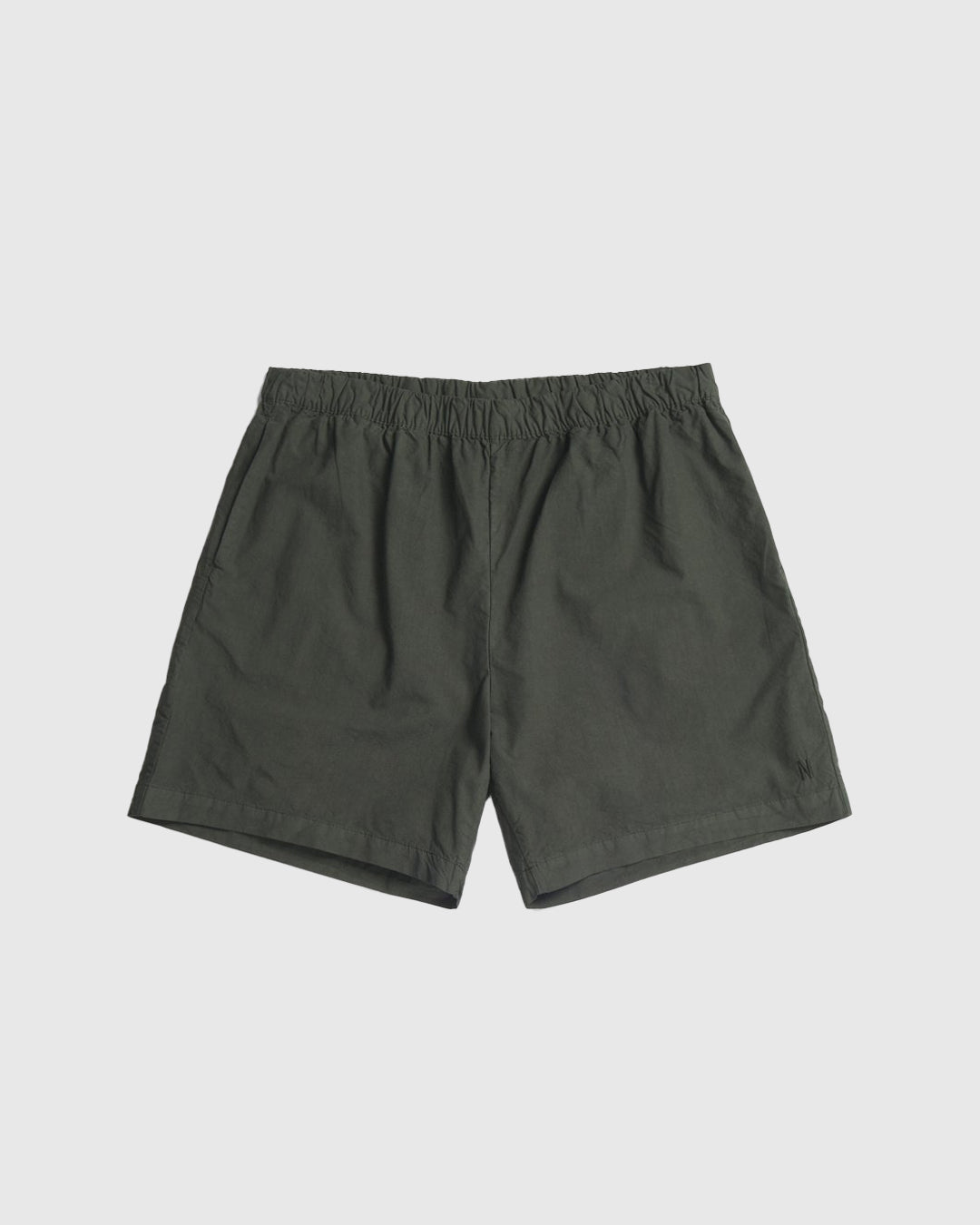 Per Cotton Tencel Shorts Black Olive