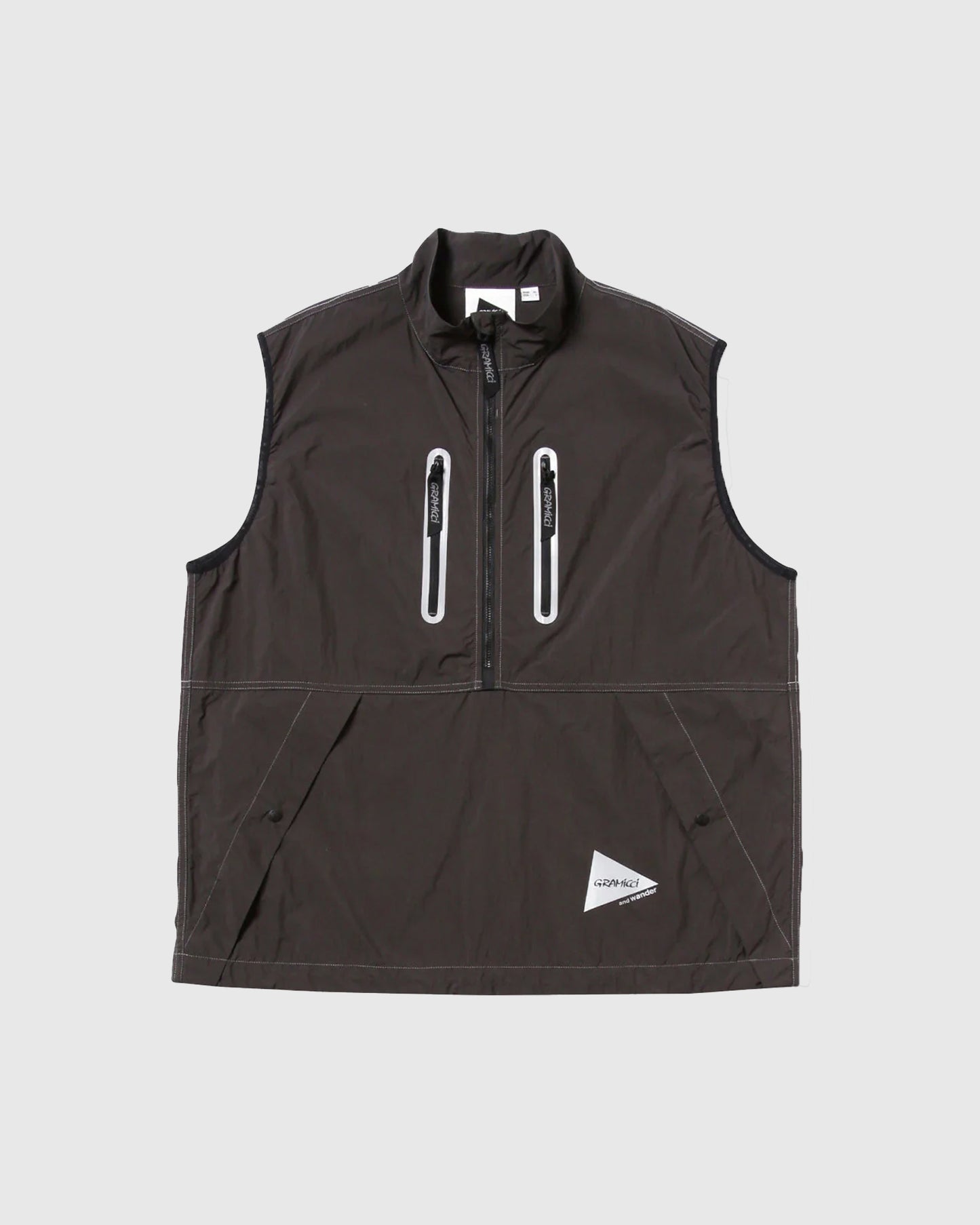Brushed Nylon Vest Charcoal