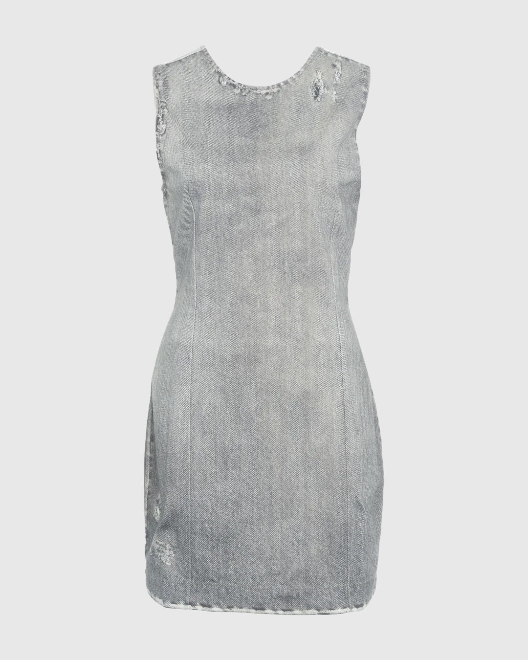Allegra Printed Denim Dress Grey