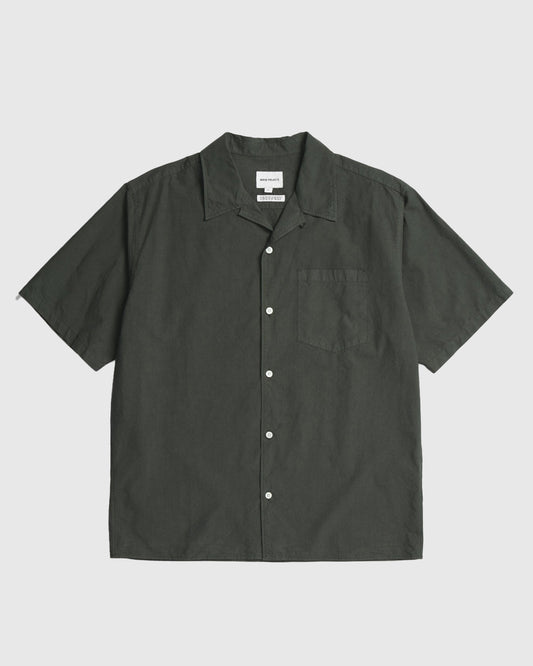 Carsten Cotton Tencel Shirt Black Olive