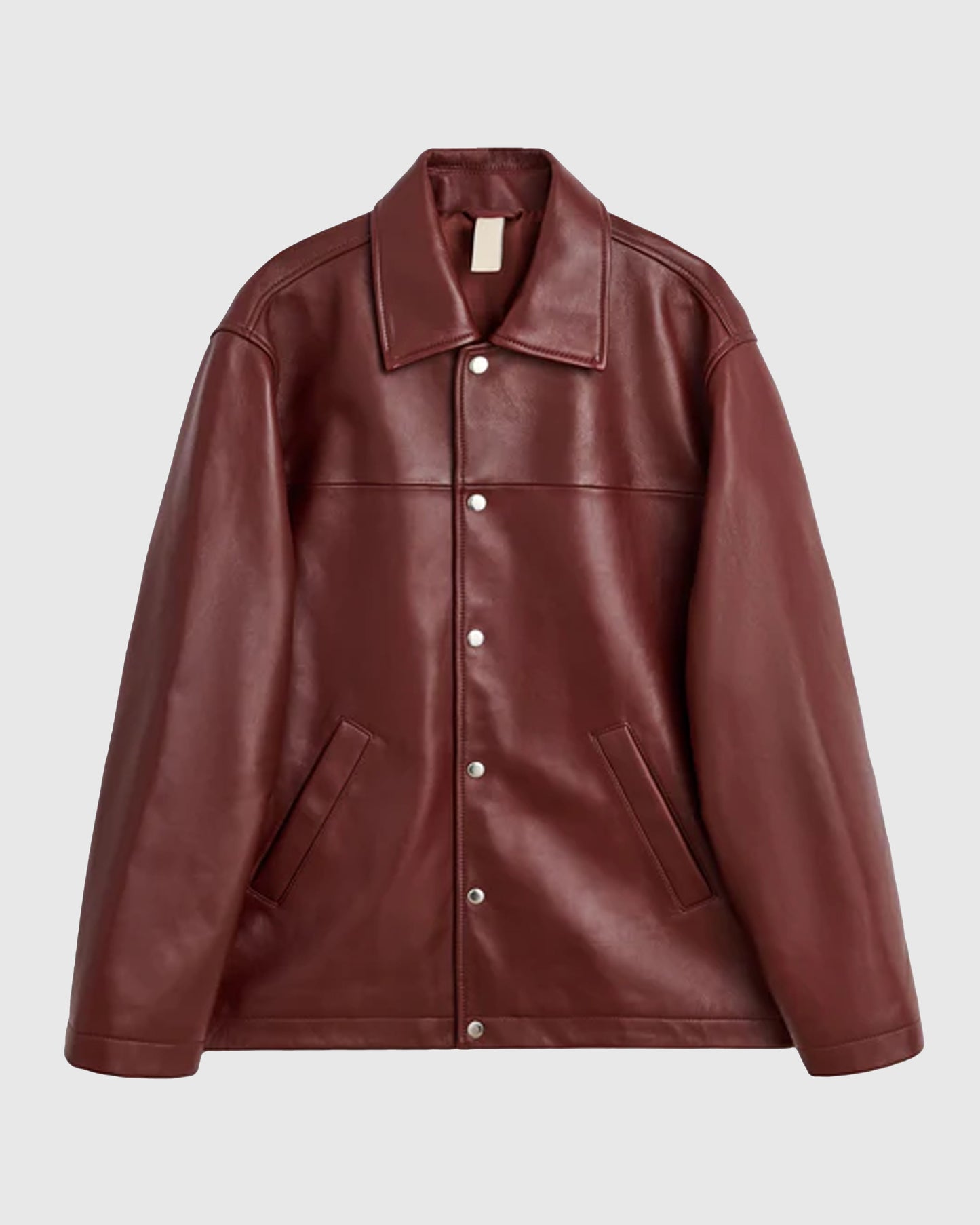 Coach Leather Jacket Burgundy