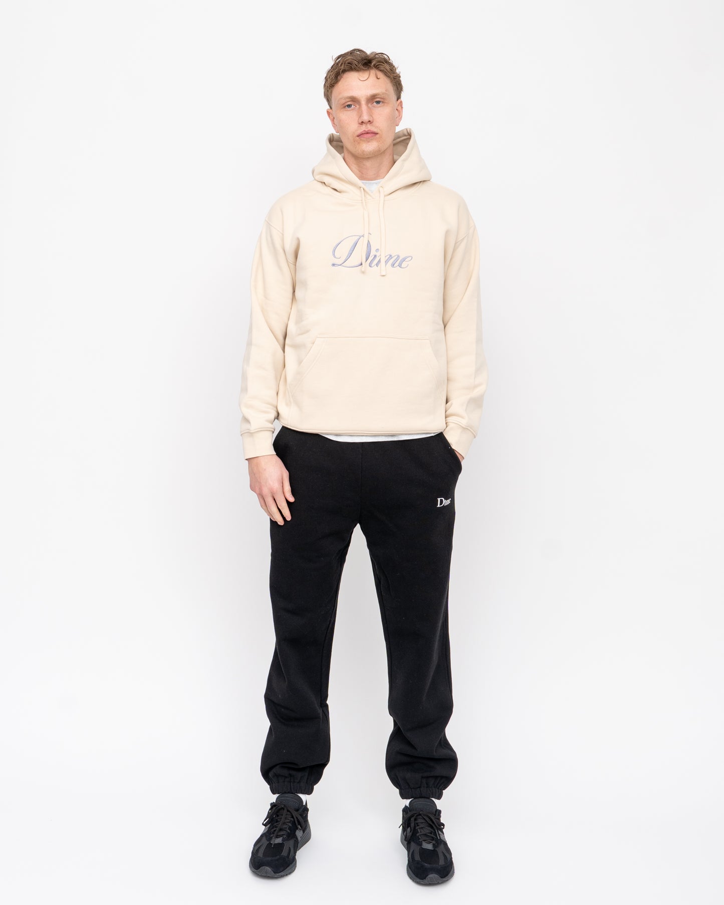 Cursive Logo Hoodie Fog