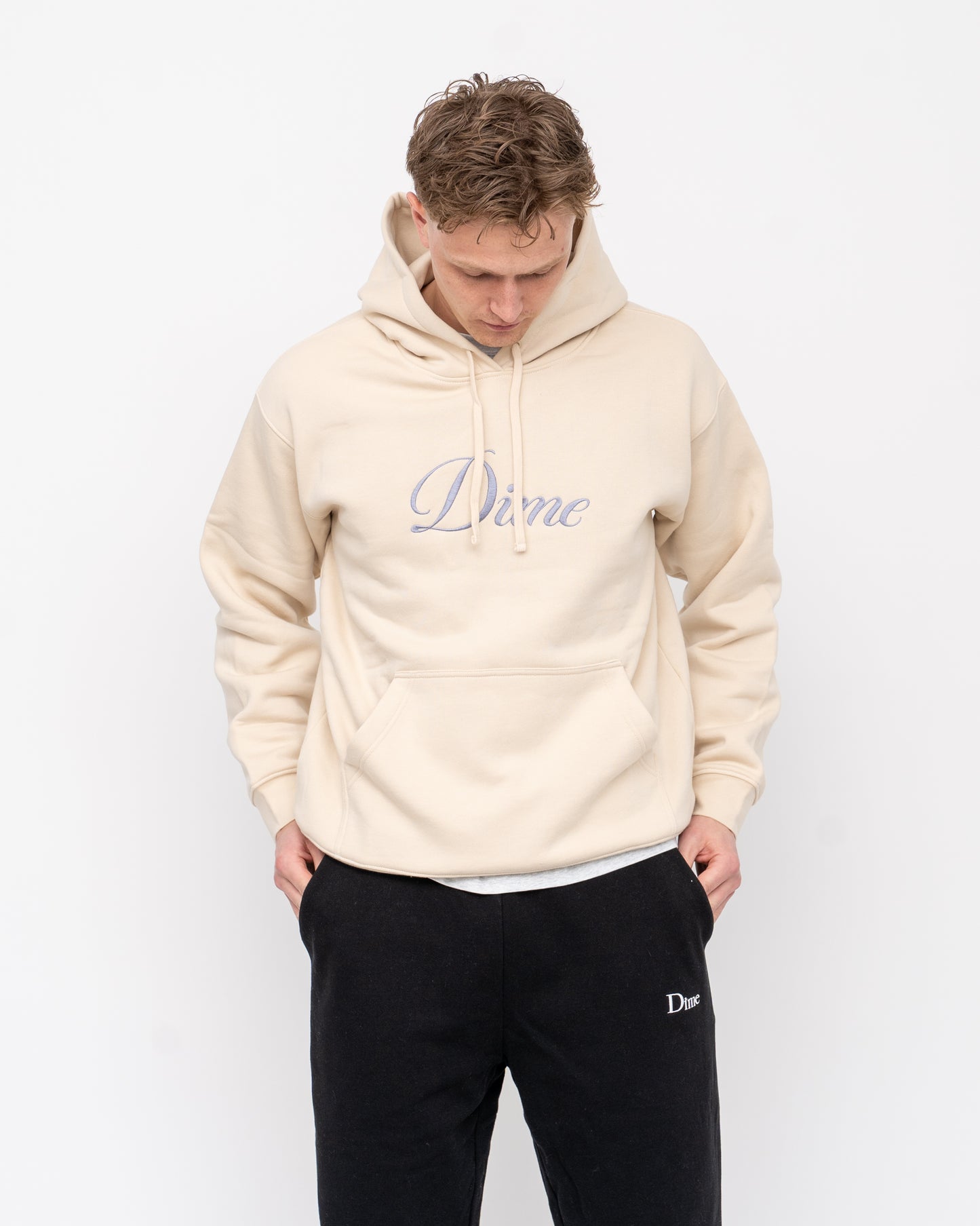 Cursive Logo Hoodie Fog