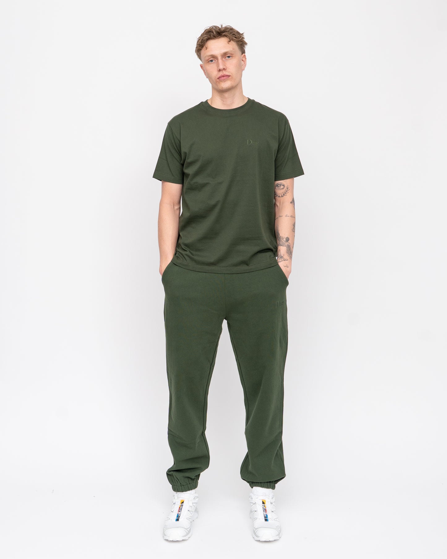 Small Logo Sweatpants Forest Green