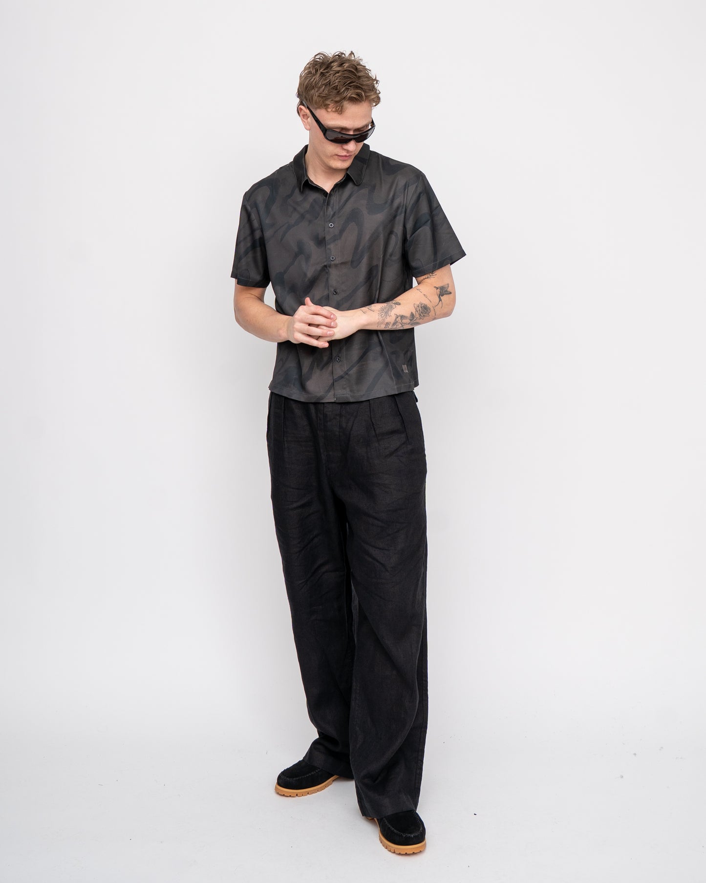 Chilling Satin Shirt Black