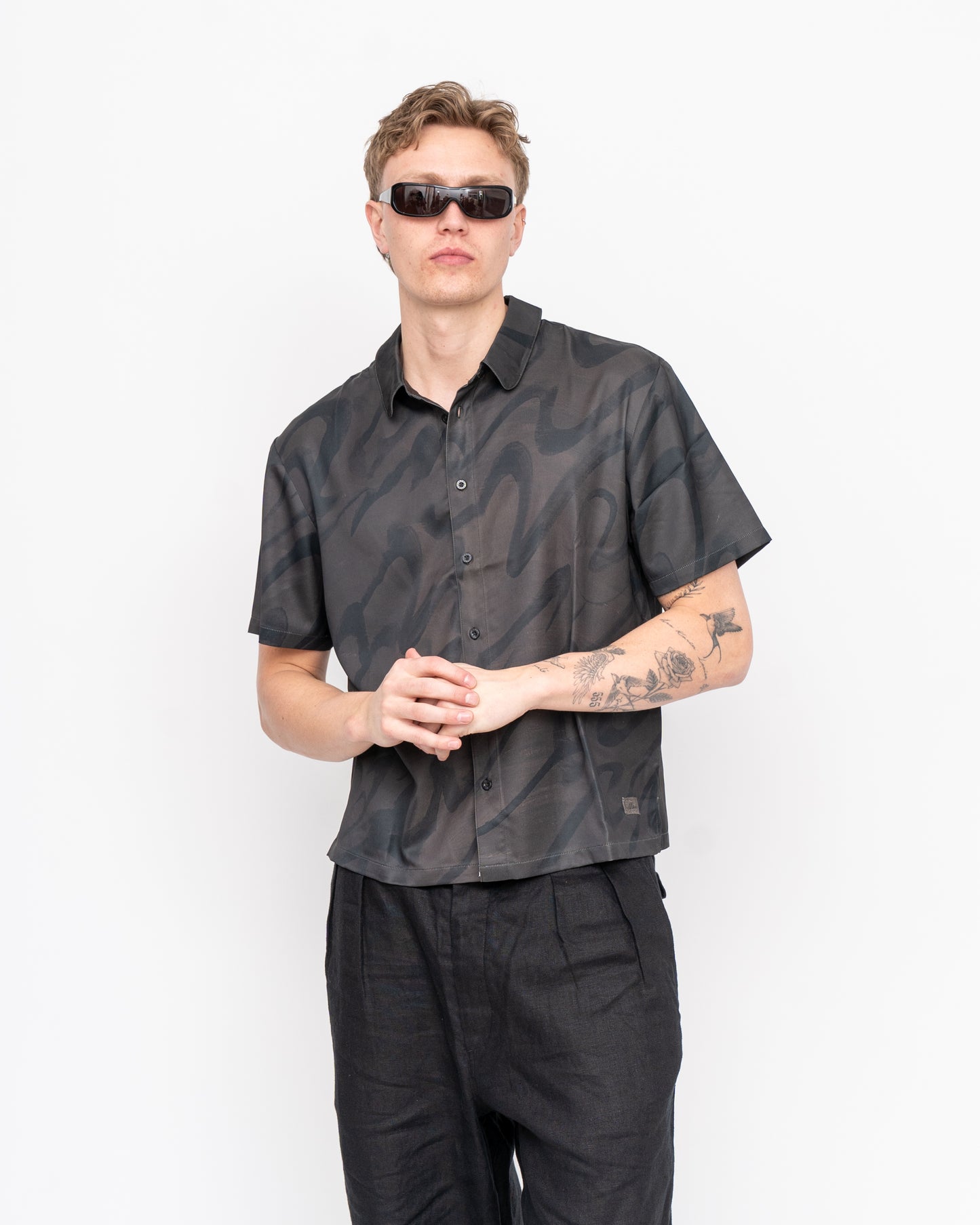 Chilling Satin Shirt Black