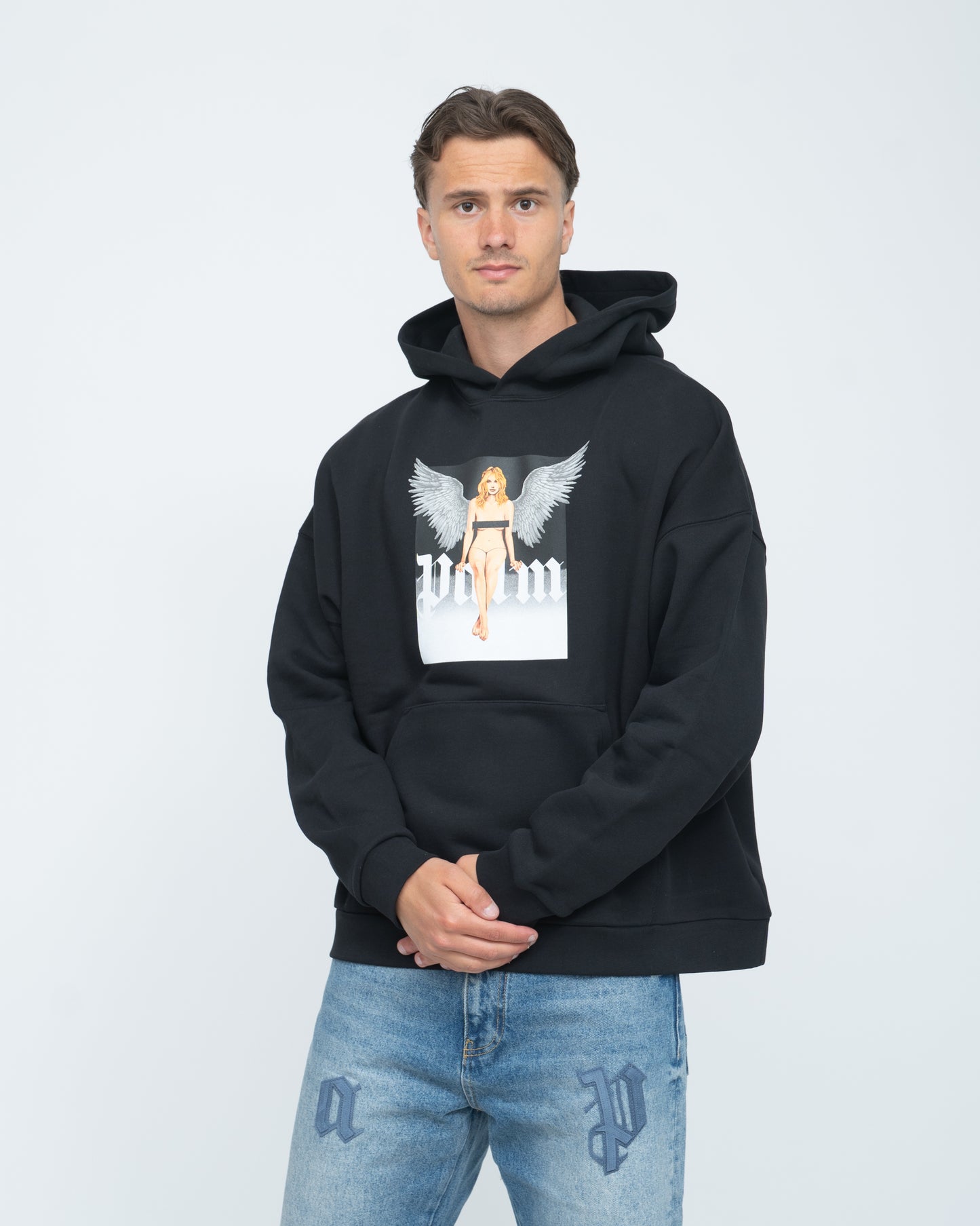 Crystal Pin Up Hoodie Black