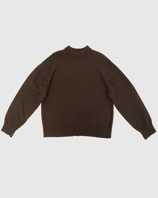 Diamond Seam Crewneck Coffee Brown