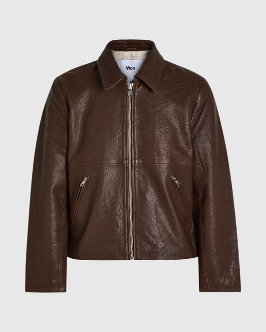 Dutton Leather Jacket Carafe Brown