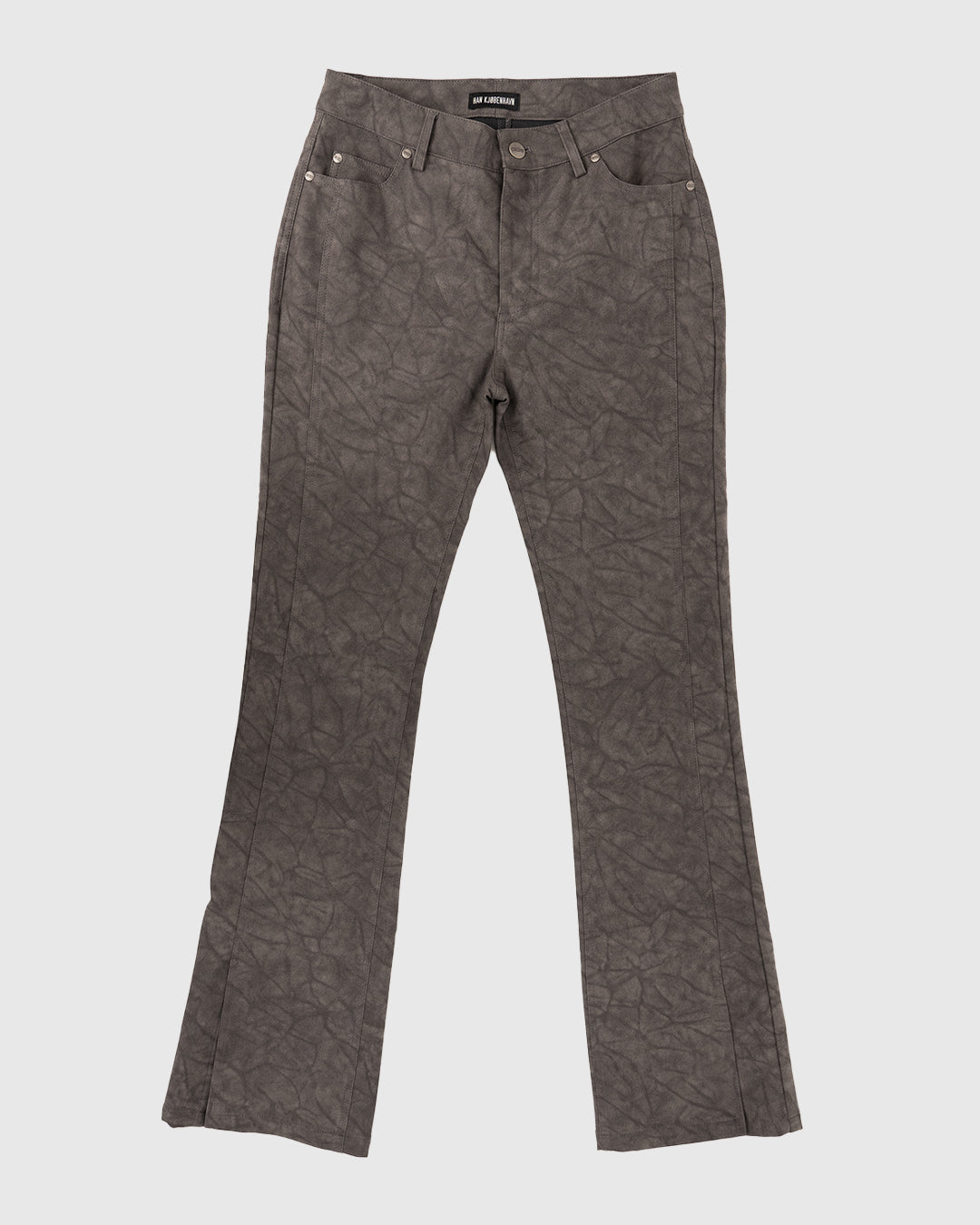 Faux Suede Trousers Dark Grey W'