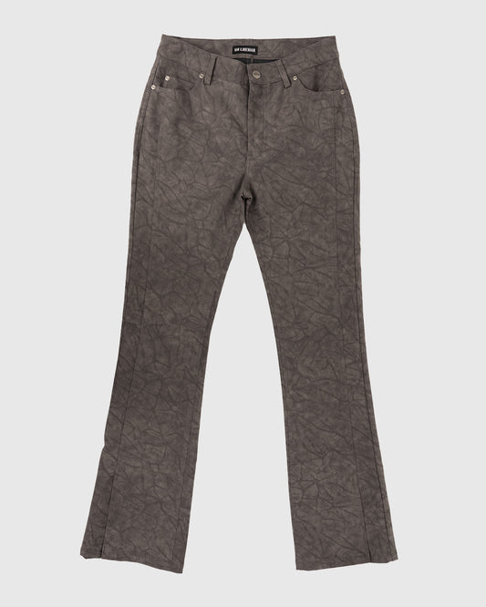 Faux Suede Trousers Dark Grey W'