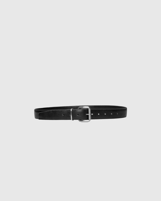 Folded Leather Belt Black