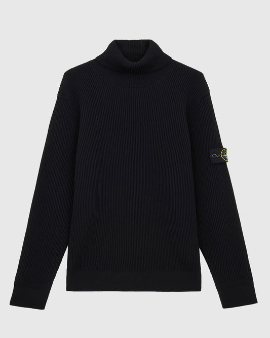 Full Rib RWS Wool T-Neck Black