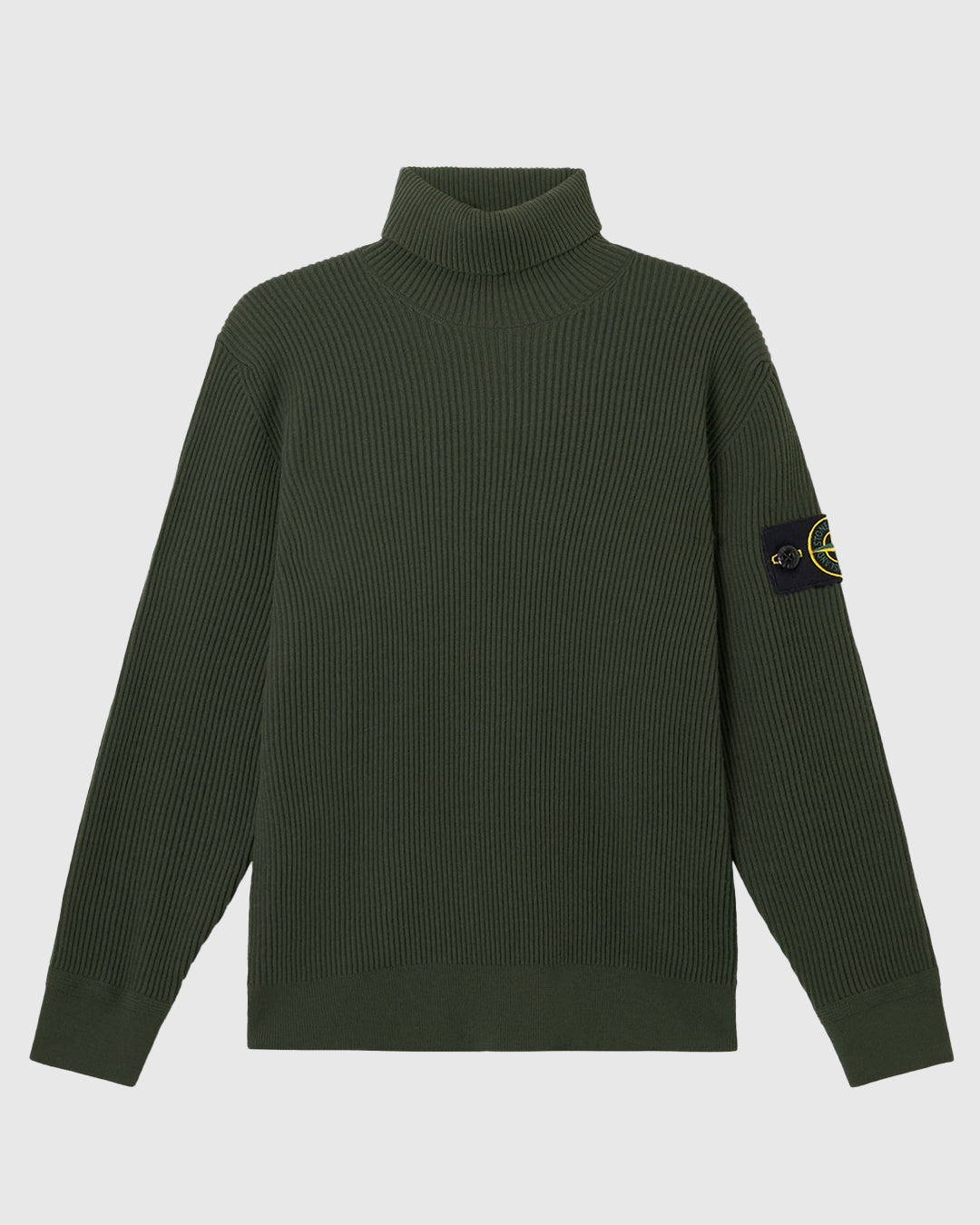 Full Rib RWS Wool T-Neck Military Green