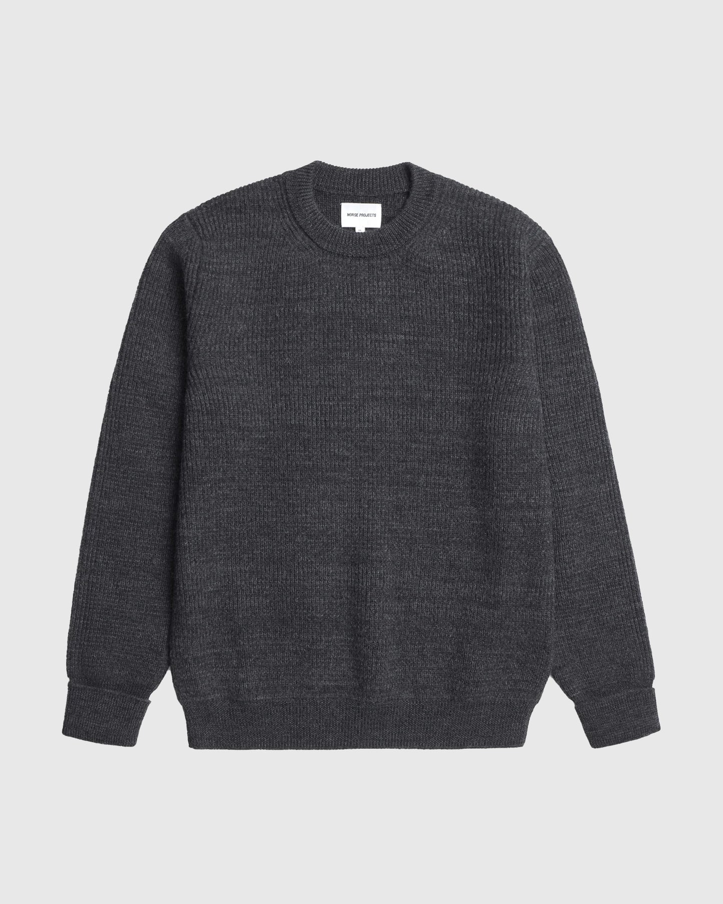 Henning Cotton Wool Rib Sweater Grey Melange
