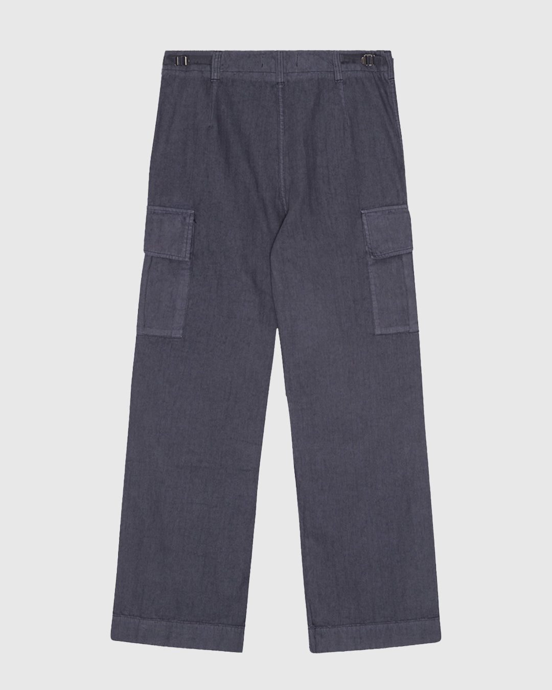 Herringbone Cargo Trousers Dark Blue