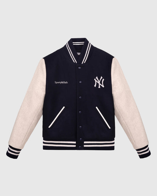 Homerun Wool Varsity Jacket Dark Navy/Cream
