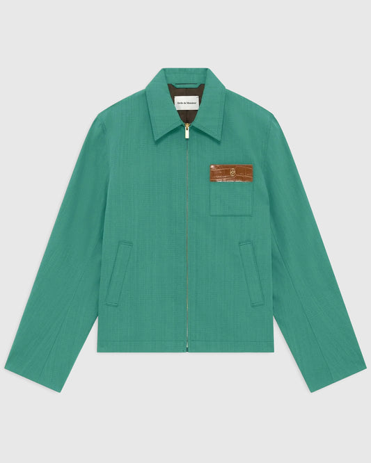 Le Blouson Droit Panama Emeraude