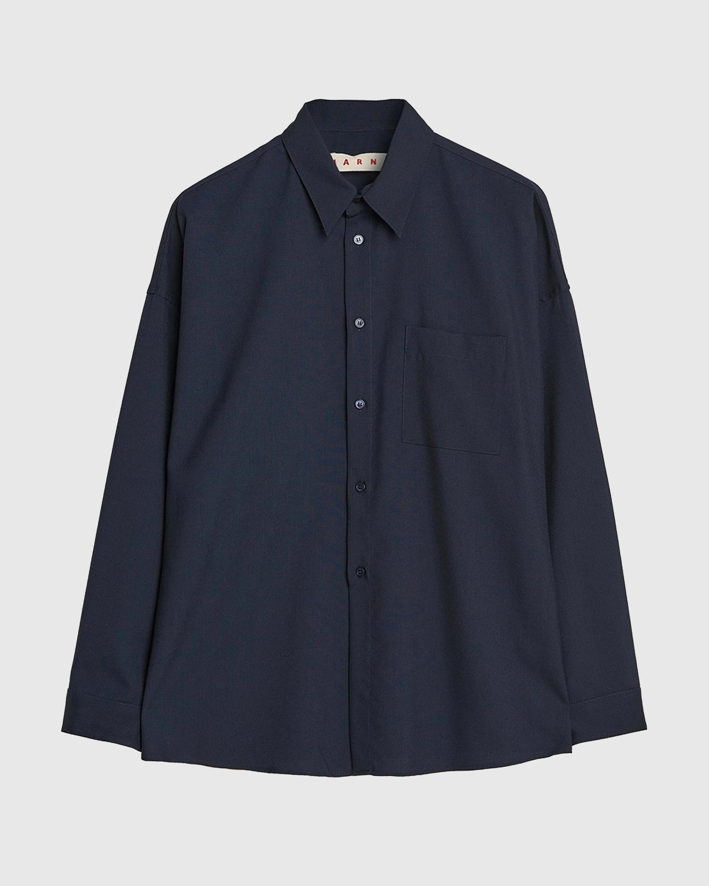 Marni Shirt Tropical Wool BluBlack