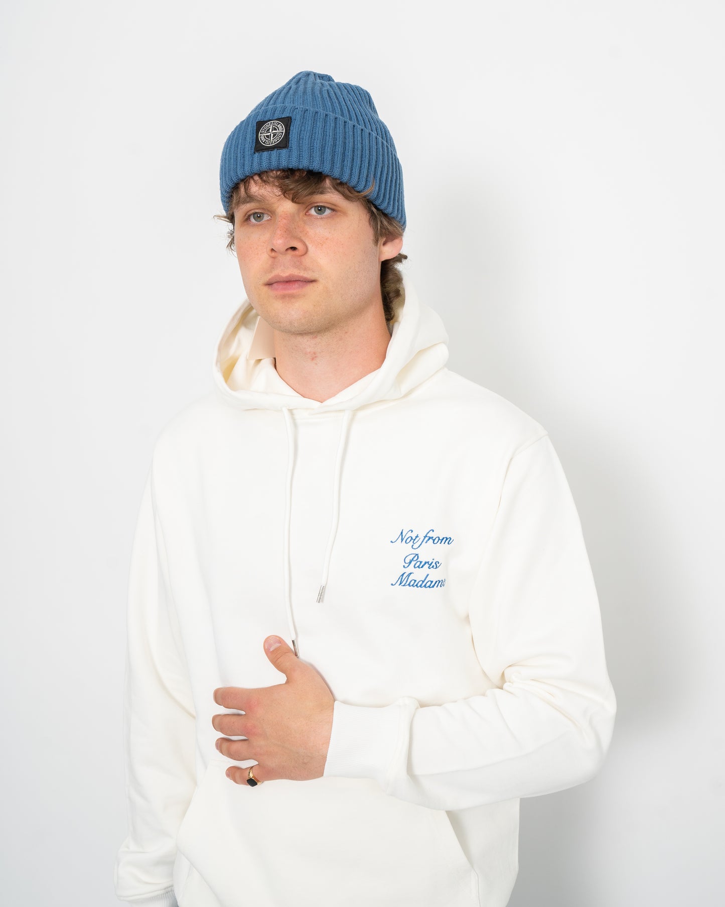 Le Hoodie Slogan Cursive Off-White