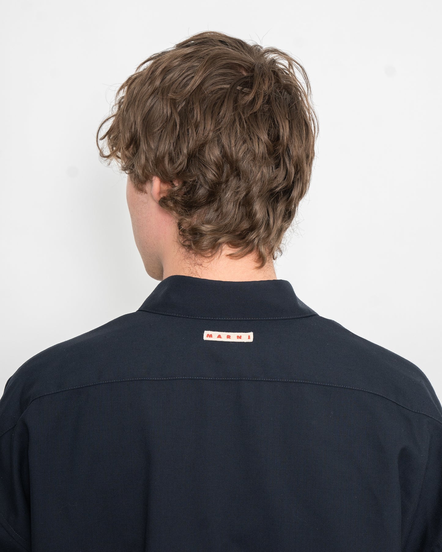 Marni Shirt Tropical Wool BluBlack