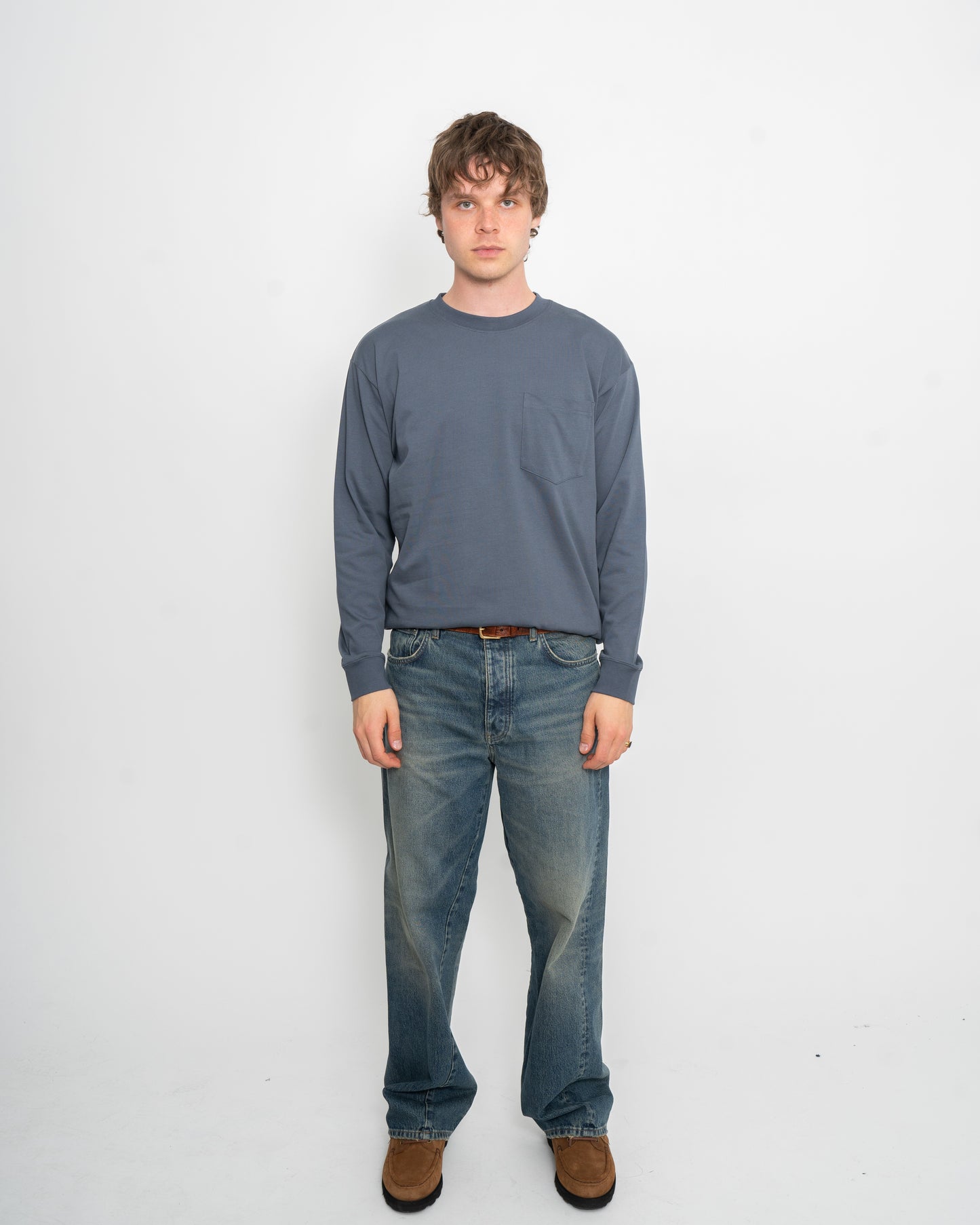 Norse Standard Heavy Loose LS T-Shirt Blue