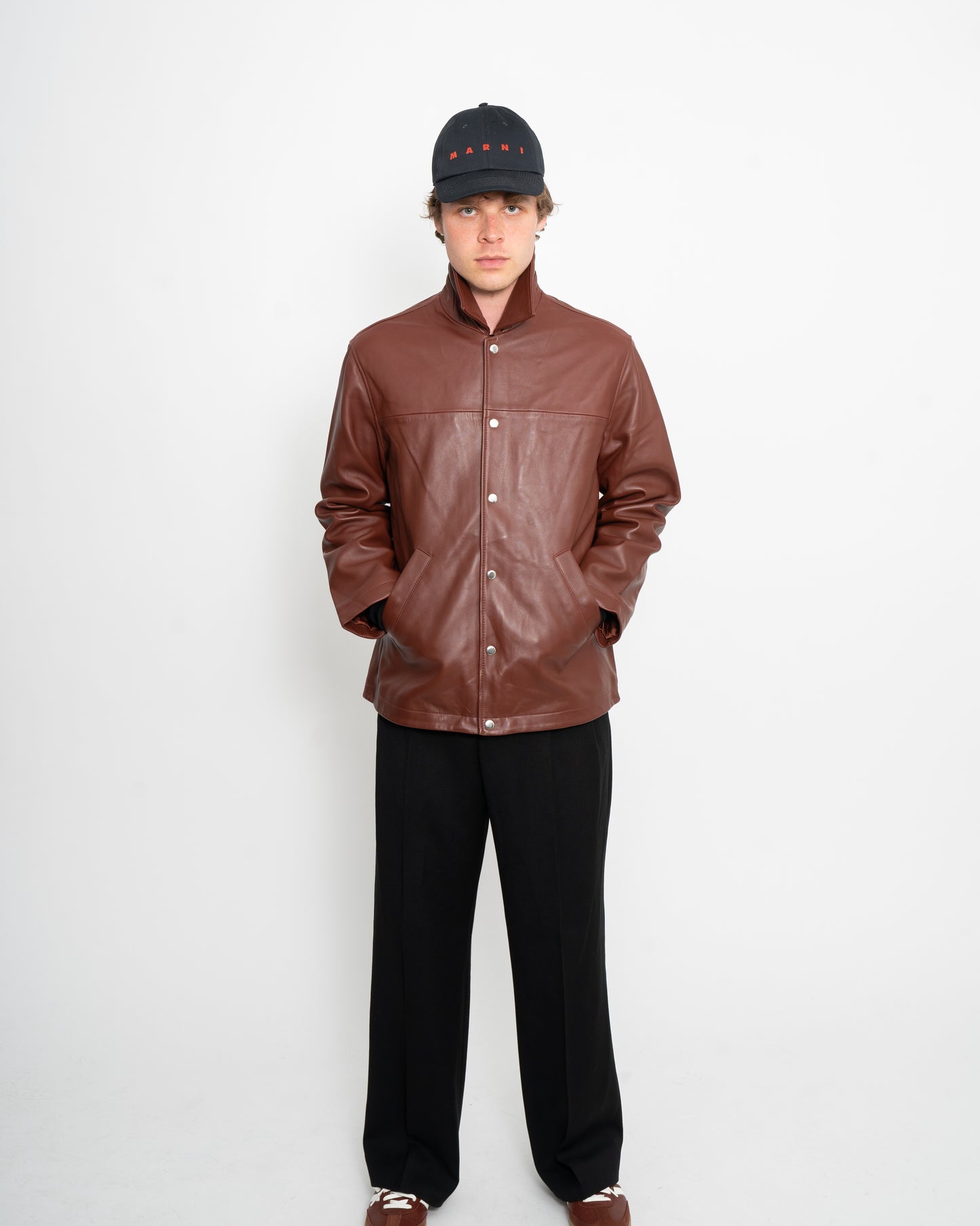 Coach Leather Jacket Burgundy