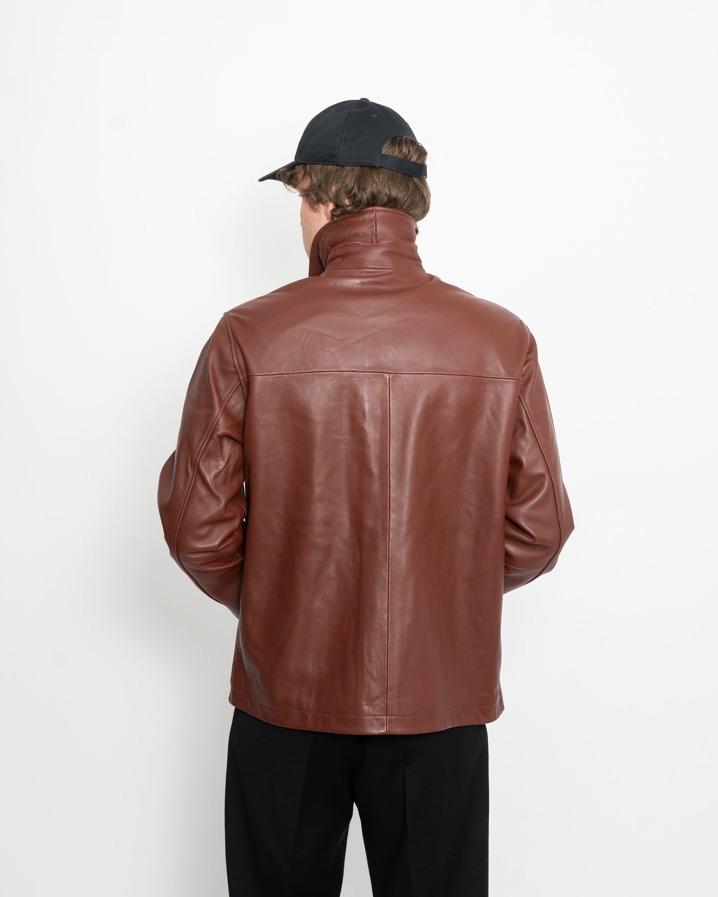 Coach Leather Jacket Burgundy