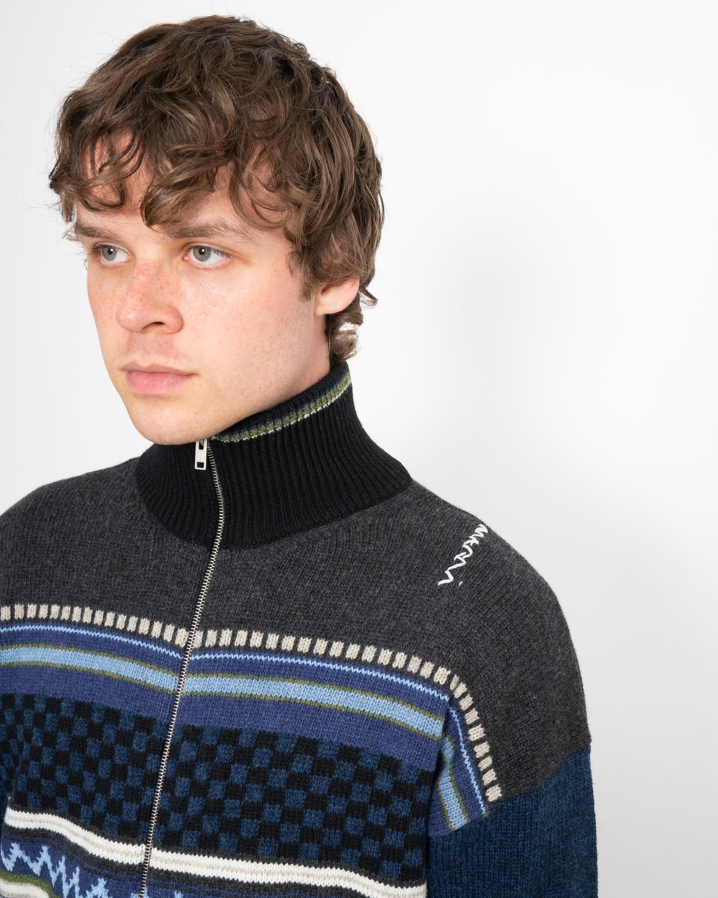 Marni Mountain Jacquard Blend Glass Blue