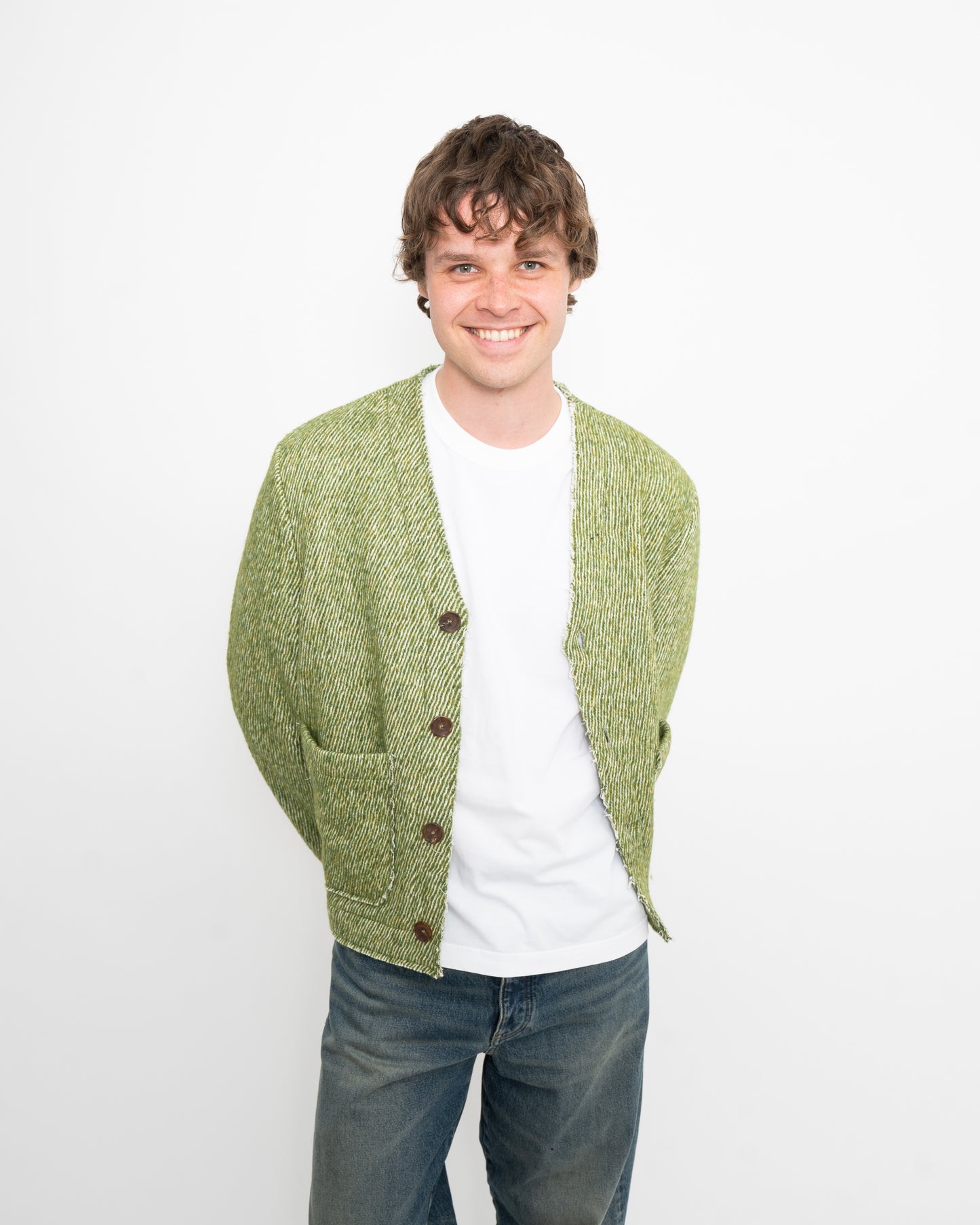 Pavel Cardigan Eruca Green Twill