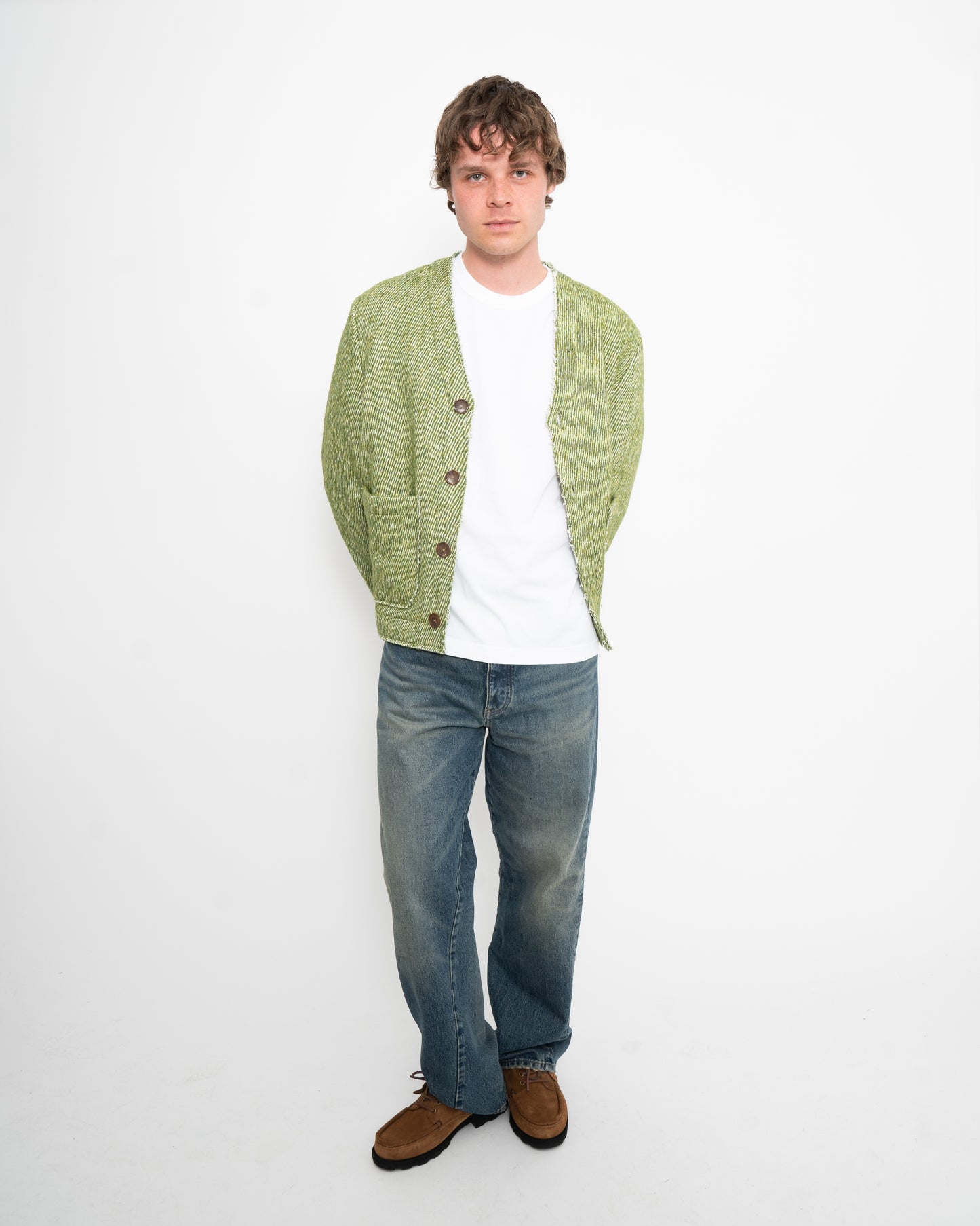 Pavel Cardigan Eruca Green Twill