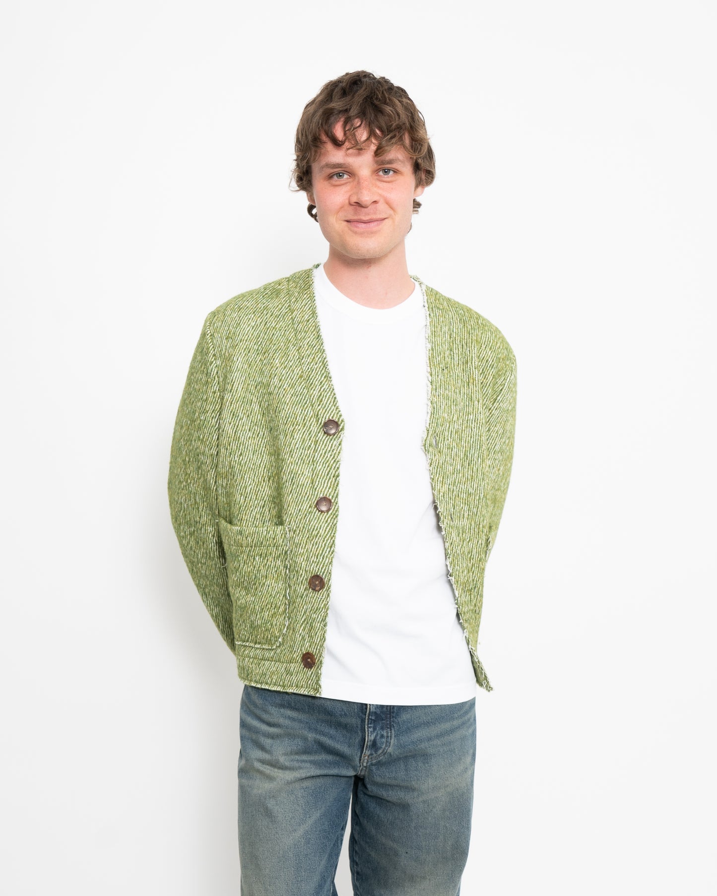 Pavel Cardigan Eruca Green Twill