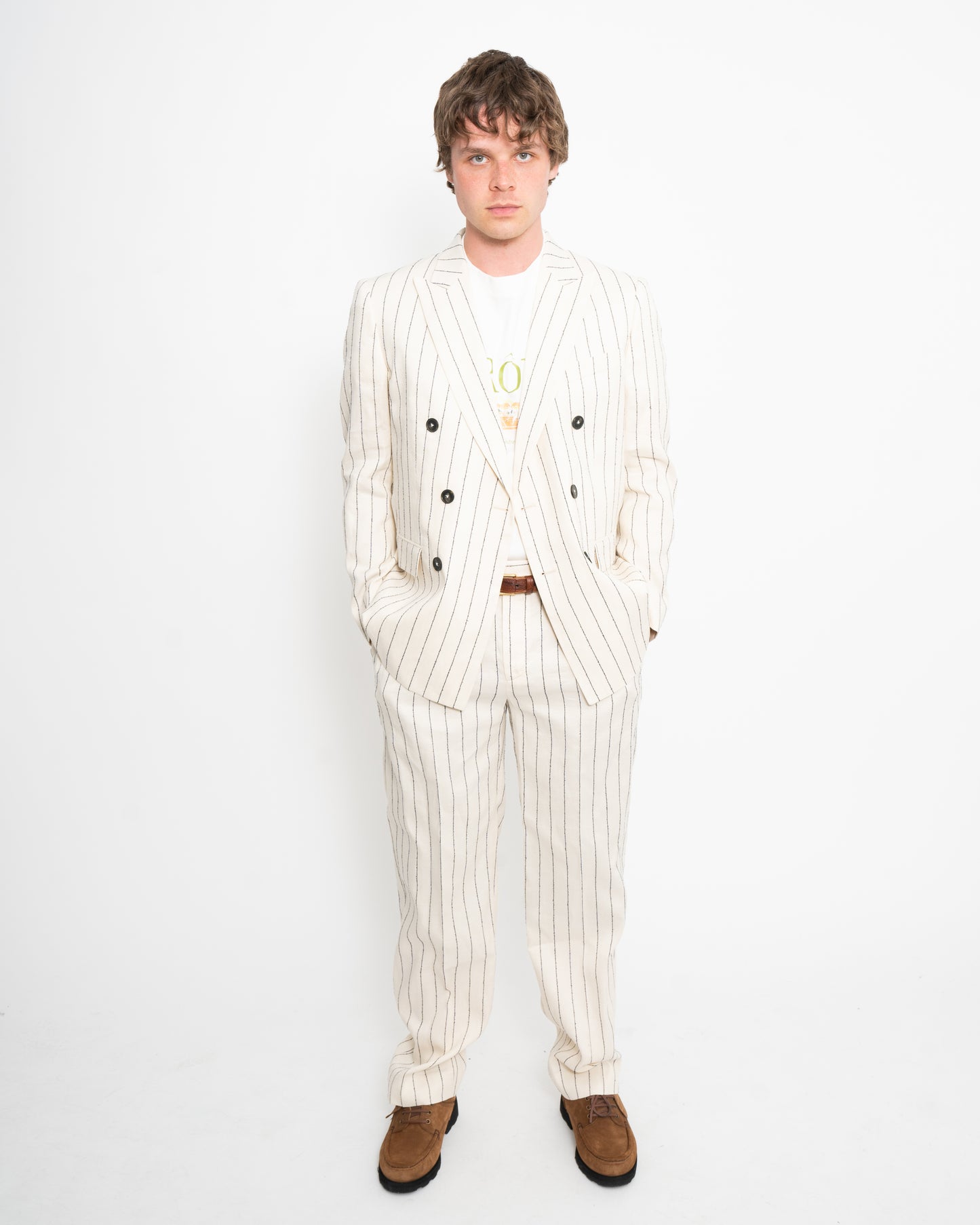 Le Pantalon Golfeur Rayures Ecru