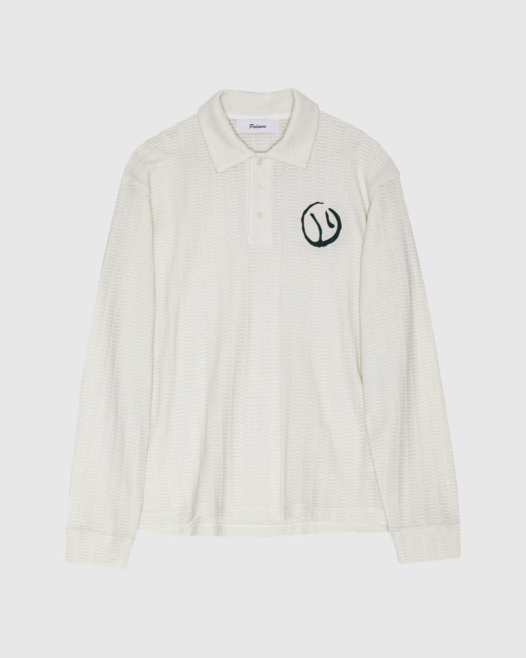 Motif Knitted Rugby Shirt Off-White