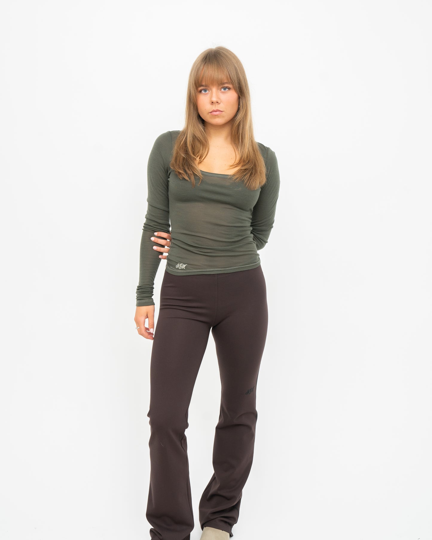 Roga Blouse Grey/Green Melange