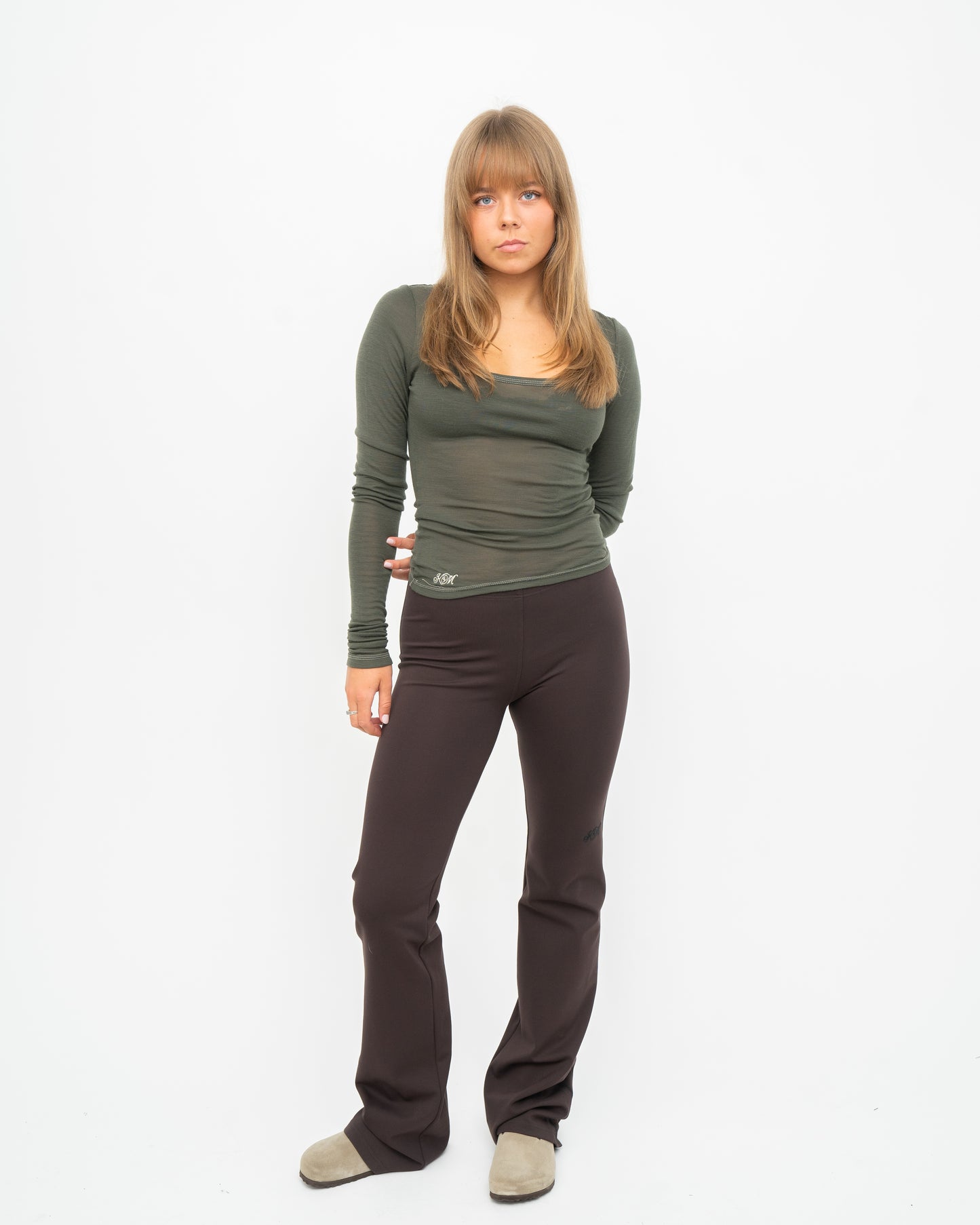 Roga Blouse Grey/Green Melange