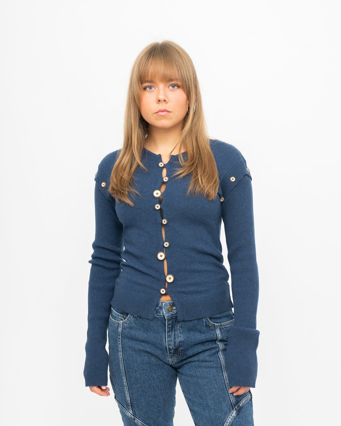 Caroline Cardigan Navy Blue Melange