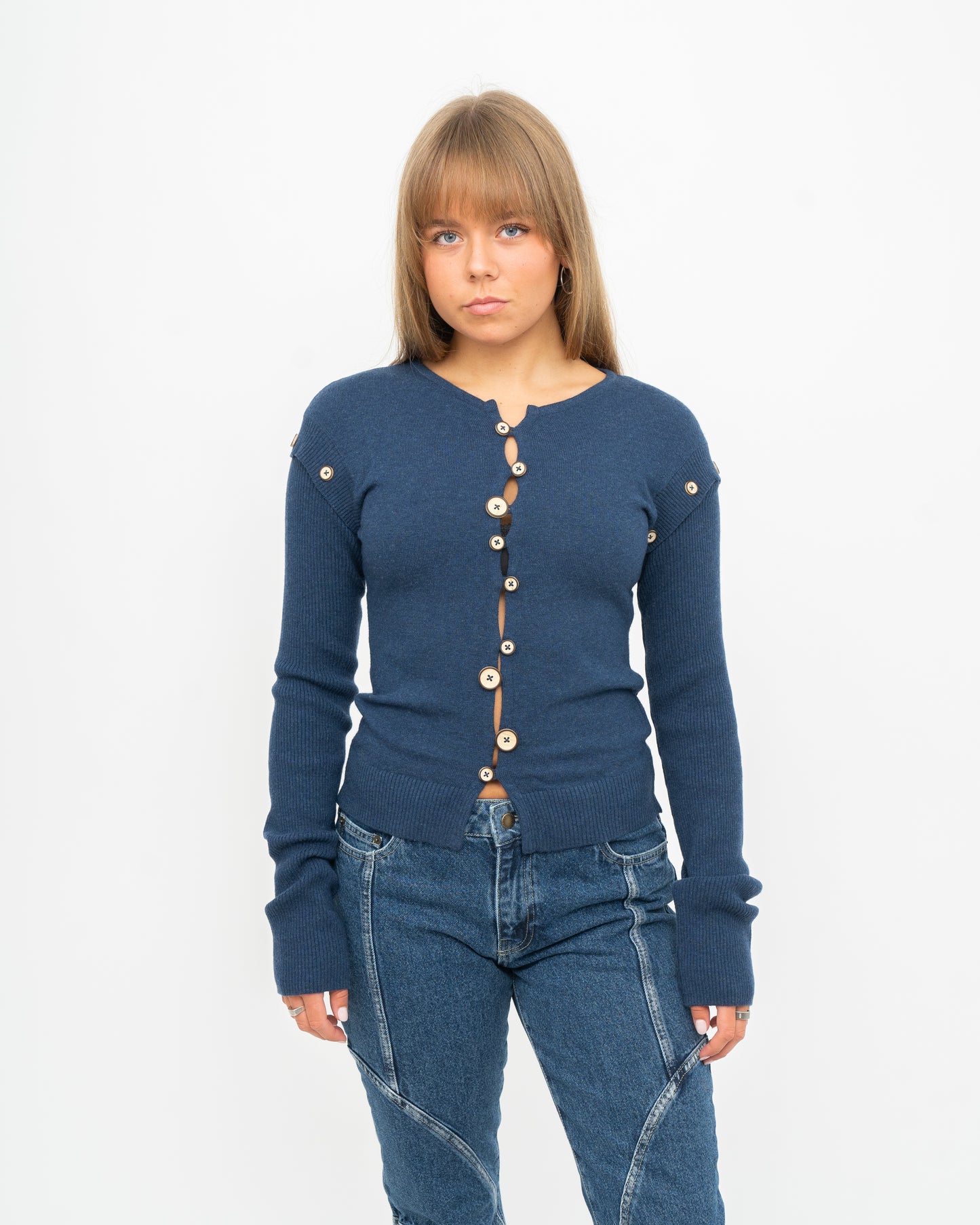 Caroline Cardigan Navy Blue Melange