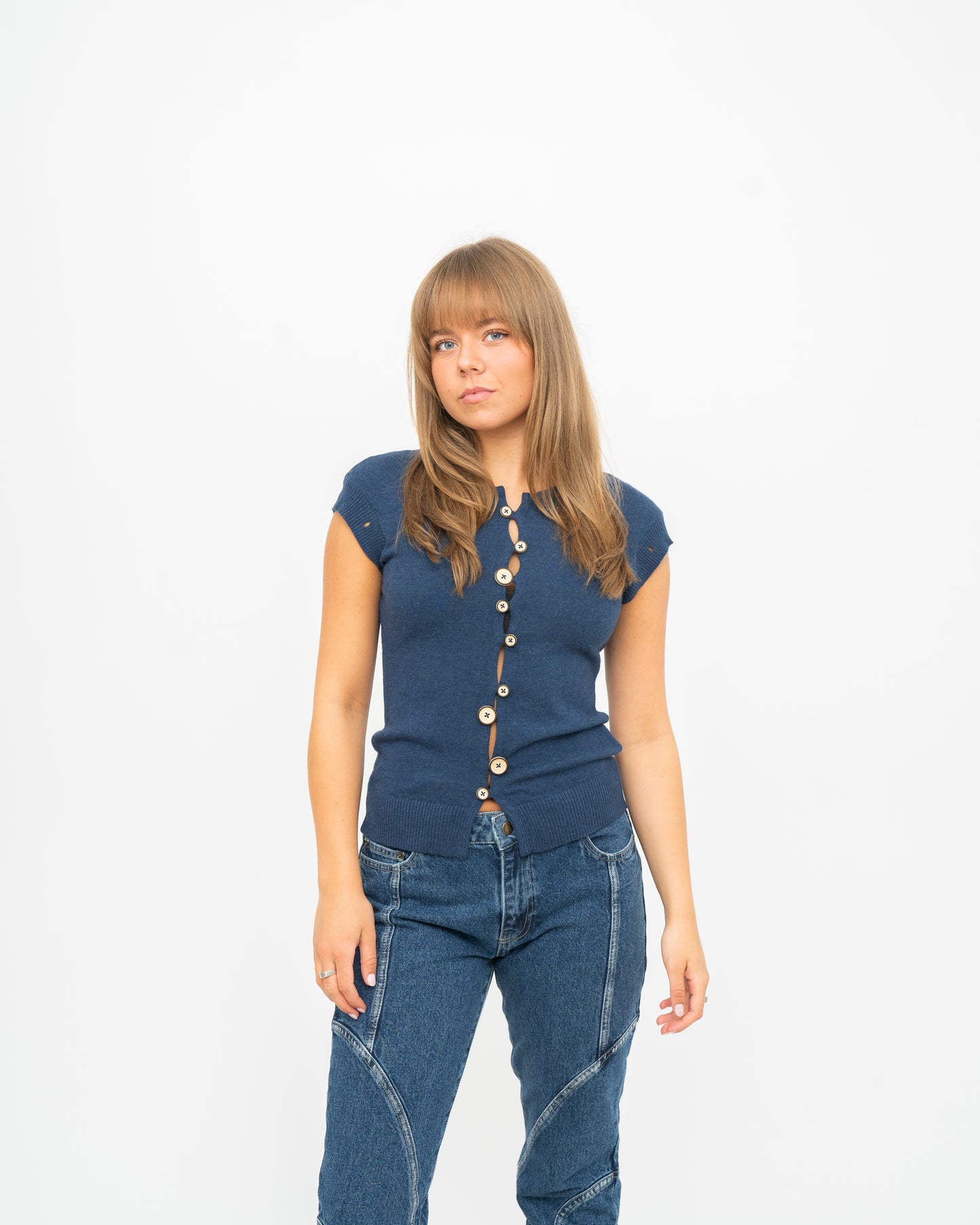 Caroline Cardigan Navy Blue Melange