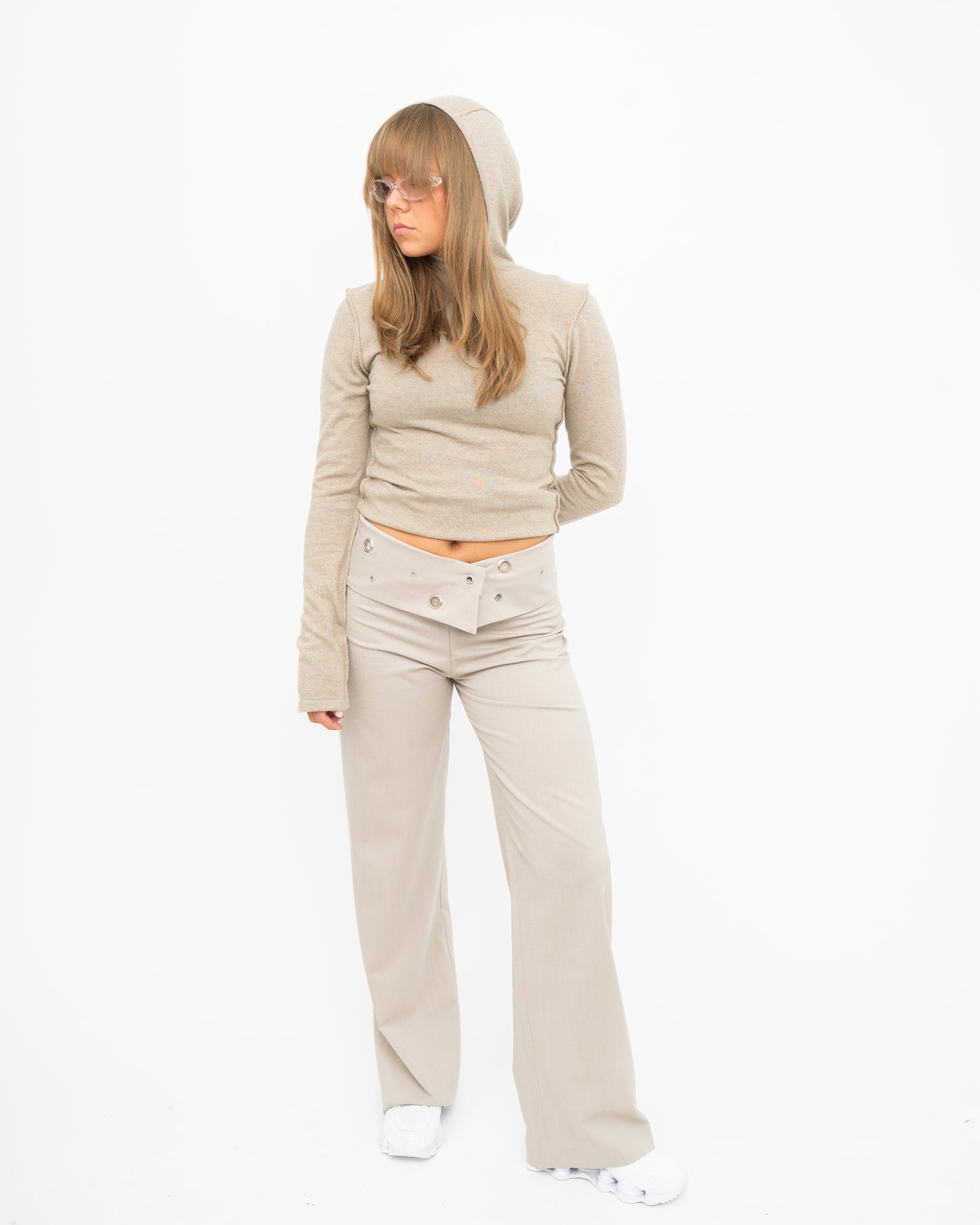 Ella Pants Eyelets Sand