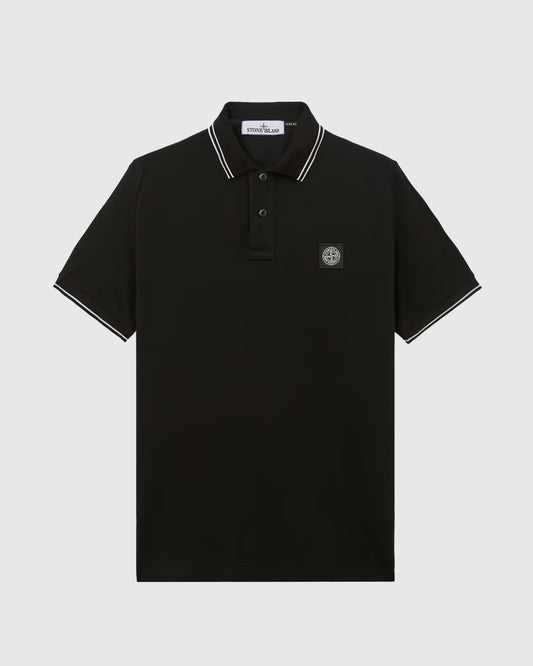 Organic Cotton Pique Polo Black