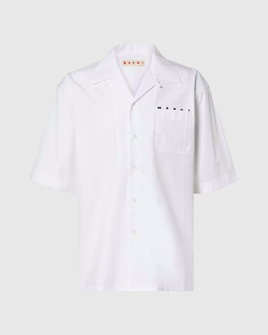Marni Logo Bowling Shirt White