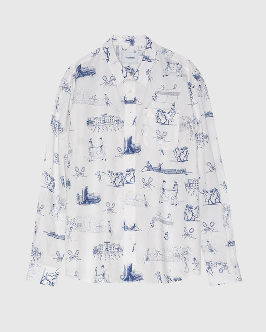 Printed Poplin Shirt White