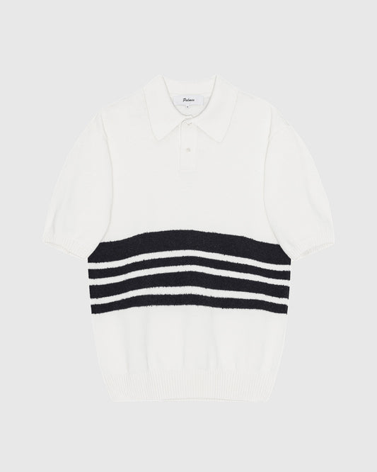 Panel Knit Polo Off-White