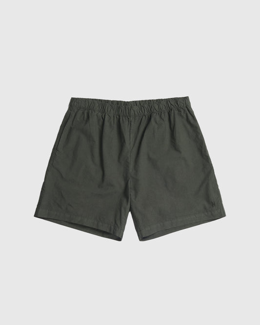 Per Cotton Tencel Shorts Black Olive