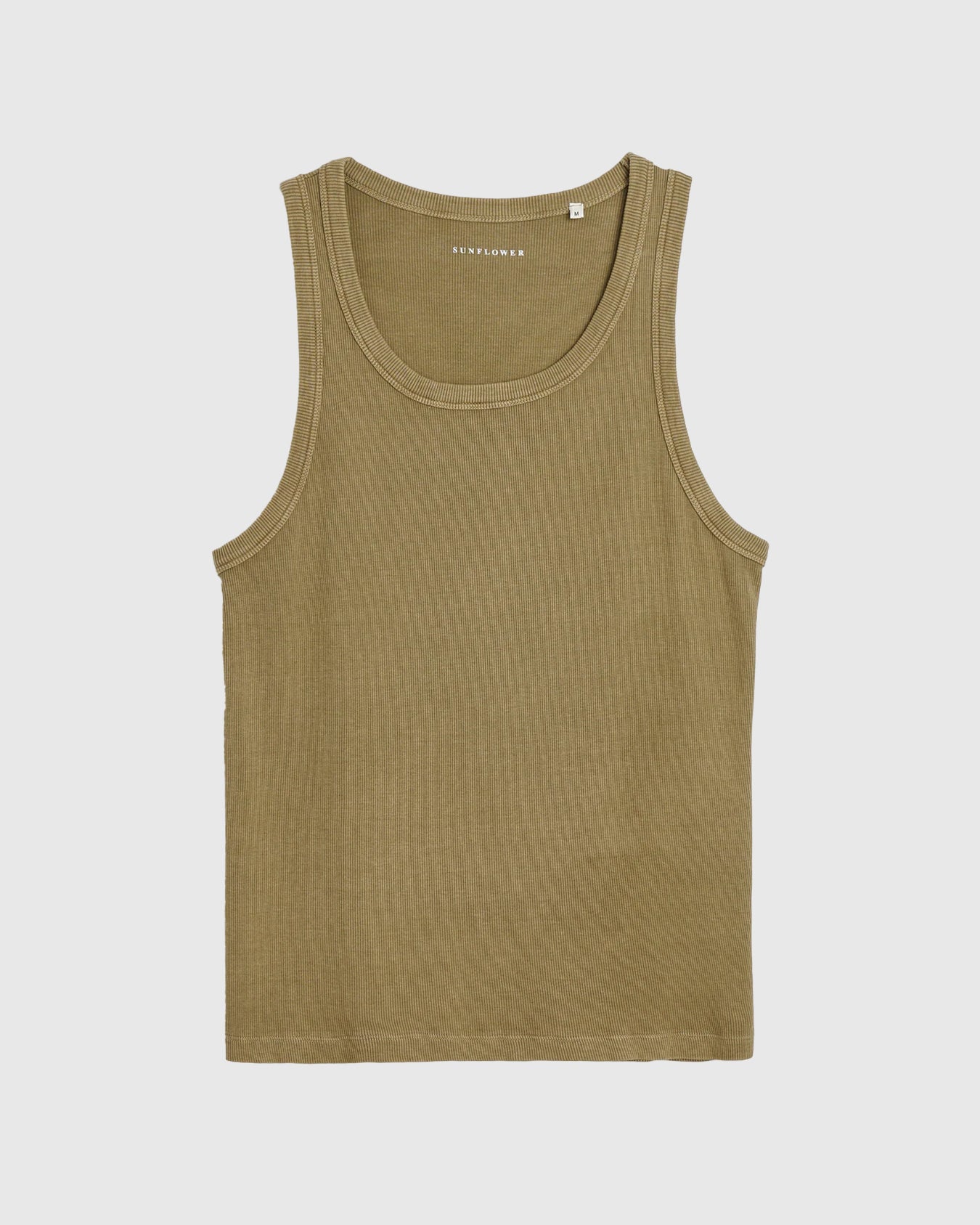 Rib Tank Top Khaki